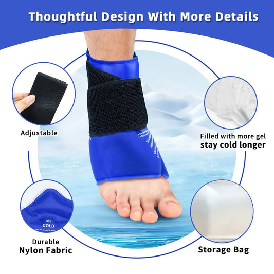Ankle Brace Ice Pack Wrap For Injuires Hot Cold Therapy Reusable Gel Cold Pack Ankle Support For Pain Relief Sprains