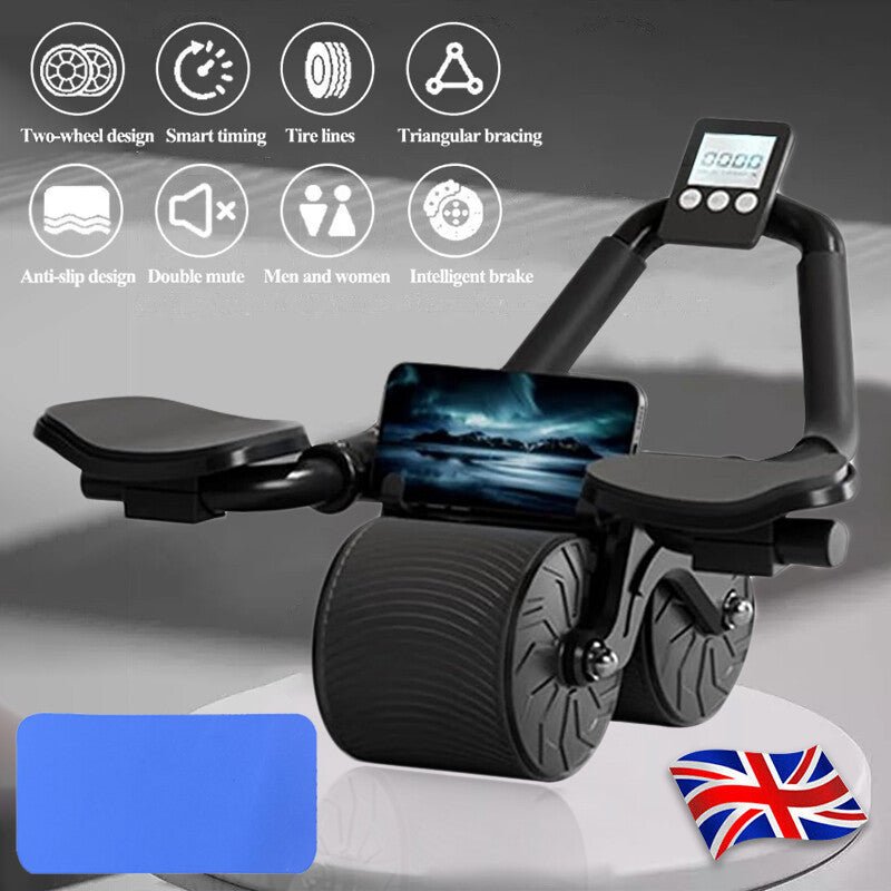 Abdominal Wheel Automatic Rebound Elbow Support Anti - Slip Fitness AB Roller - FitInForge