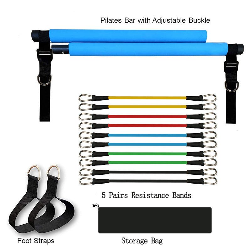 Fitness Yoga Pilates Bar Portable Gym Accessories Sport Elastic Bodybuilding Resistance Bands For Home Trainer Workout Equipment - fitforgesho