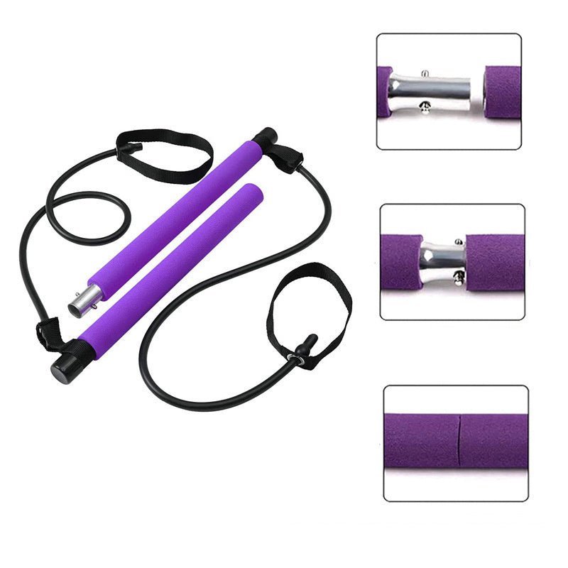 Fitness Yoga Pilates Bar Portable Gym Accessories Sport Elastic Bodybuilding Resistance Bands For Home Trainer Workout Equipment - fitforgesho