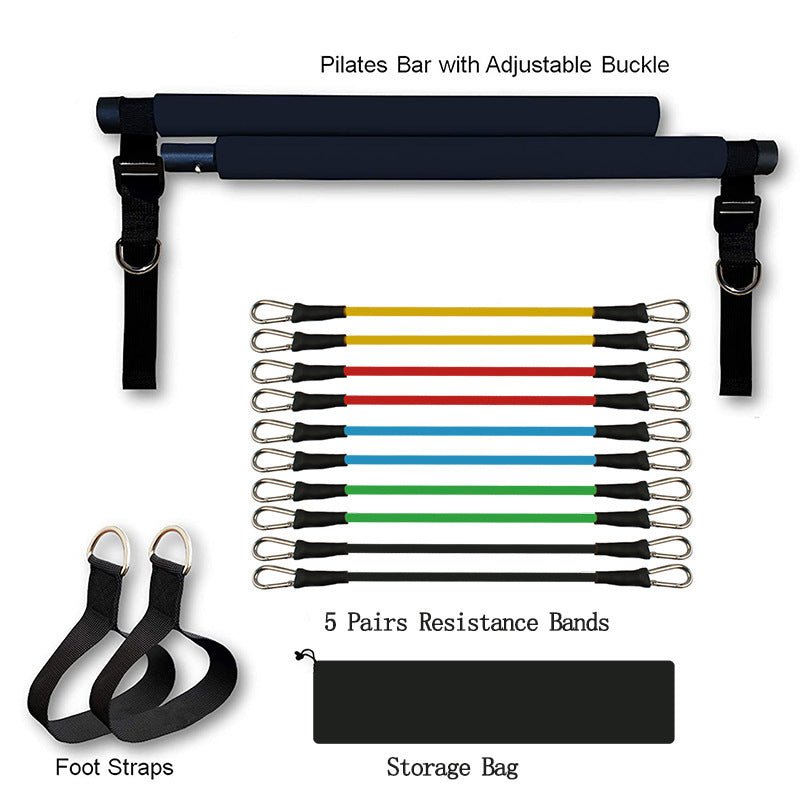Fitness Yoga Pilates Bar Portable Gym Accessories Sport Elastic Bodybuilding Resistance Bands For Home Trainer Workout Equipment - fitforgesho