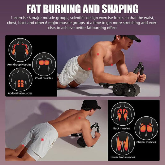 Abdominal Wheel Automatic Rebound Elbow Support Anti - Slip Fitness AB Roller - FitInForge