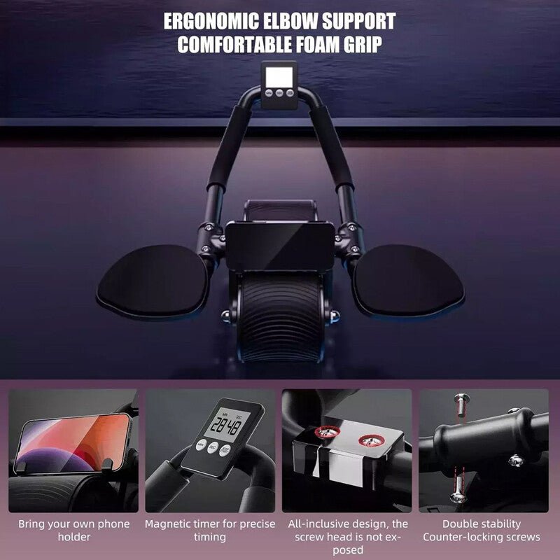 Abdominal Wheel Automatic Rebound Elbow Support Anti - Slip Fitness AB Roller - FitInForge