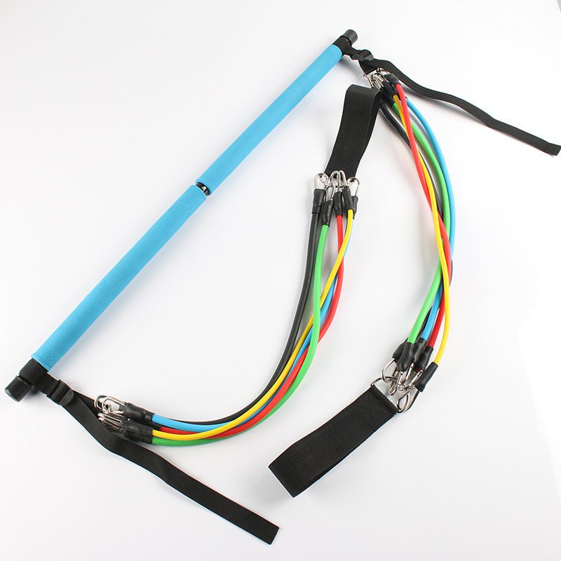 Fitness Yoga Pilates Bar Portable Gym Accessories Sport Elastic Bodybuilding Resistance Bands For Home Trainer Workout Equipment - fitforgesho