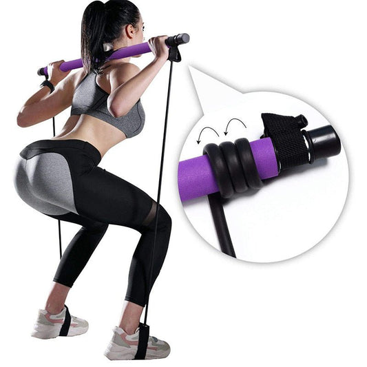 Fitness Yoga Pilates Bar Portable Gym Accessories Sport Elastic Bodybuilding Resistance Bands For Home Trainer Workout Equipment - fitforgesho