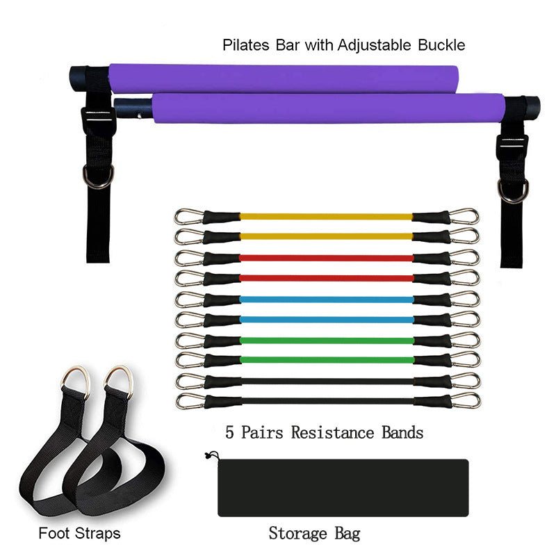 Fitness Yoga Pilates Bar Portable Gym Accessories Sport Elastic Bodybuilding Resistance Bands For Home Trainer Workout Equipment - fitforgesho