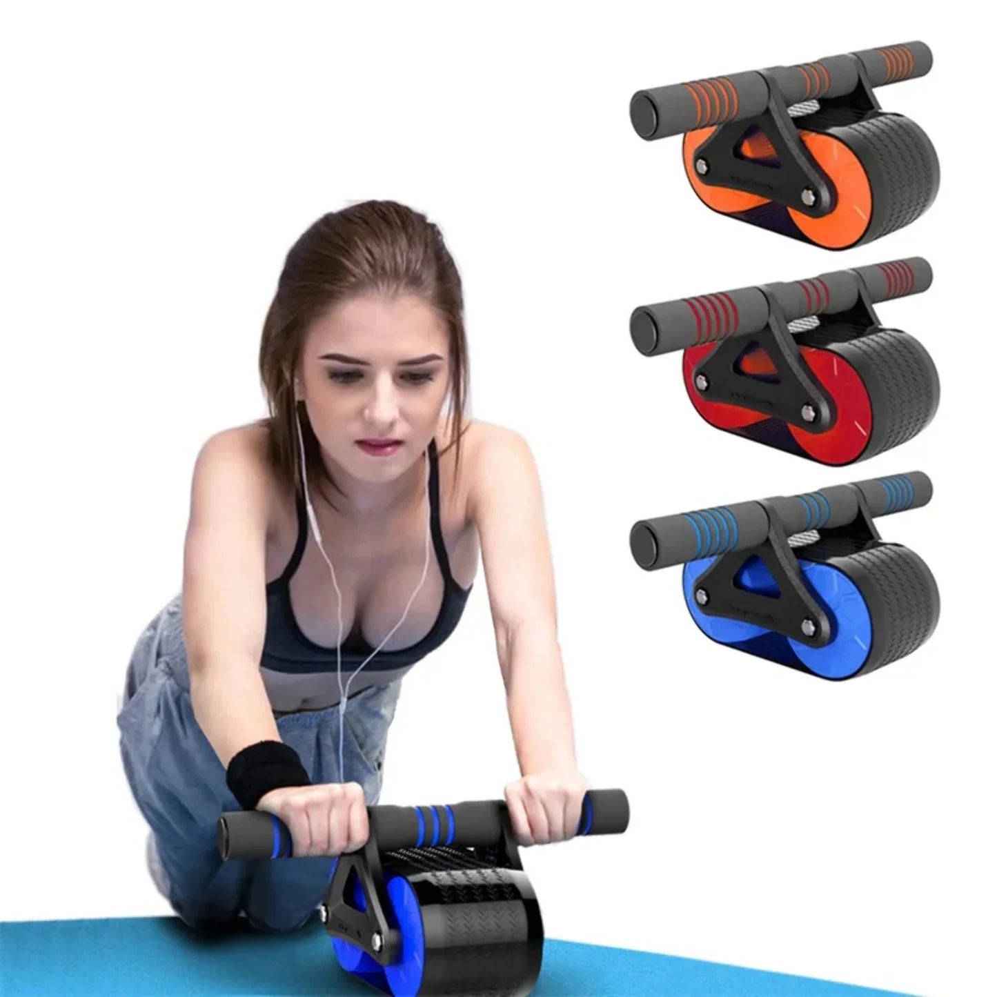 Springback Wheels Roller Abdominal Exerciser Pushhup Training Mute Fitness Equipment - FitInForge