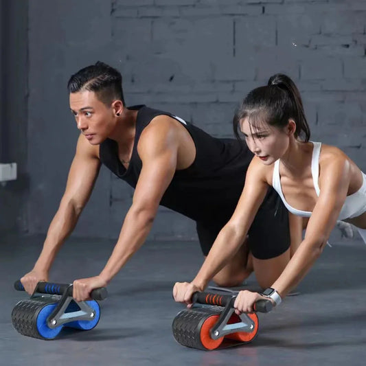 Springback Wheels Roller Abdominal Exerciser Pushhup Training Mute Fitness Equipment - FitInForge